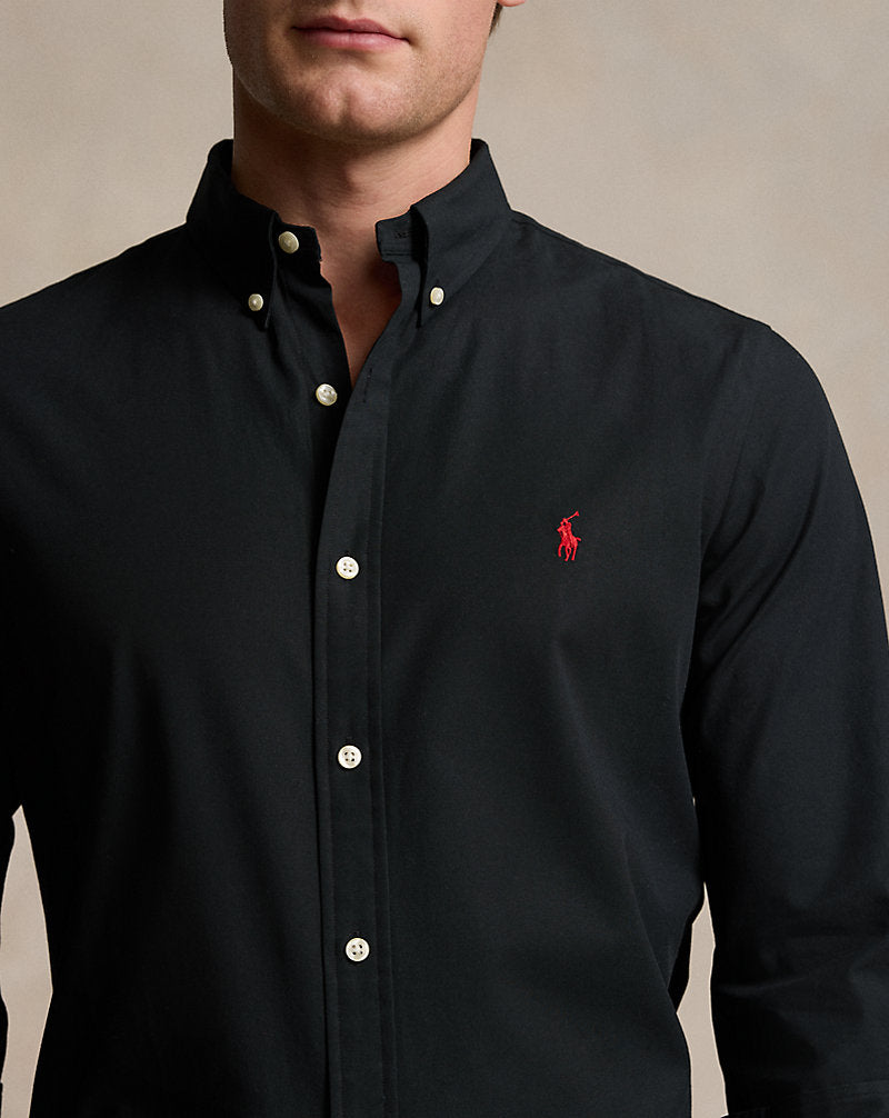 Ralph Lauren Slim Fit Garment-Dyed Oxford Shirt, Black
