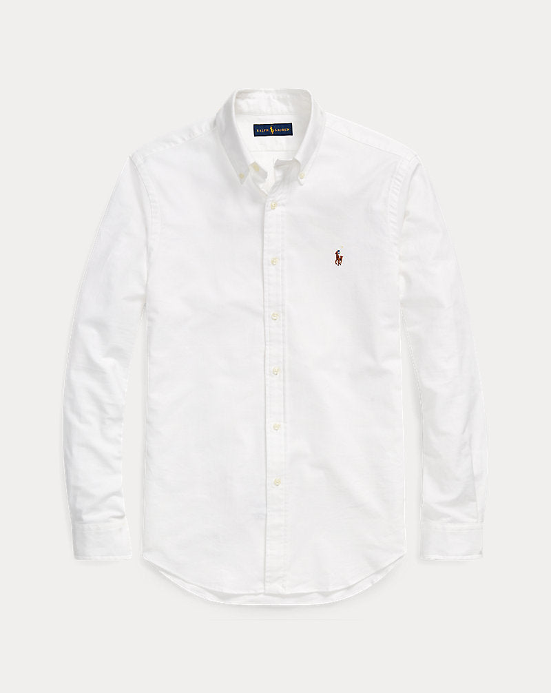 Ralph Lauren Slim Fit Garment-Dyed Oxford Shirt, Black White