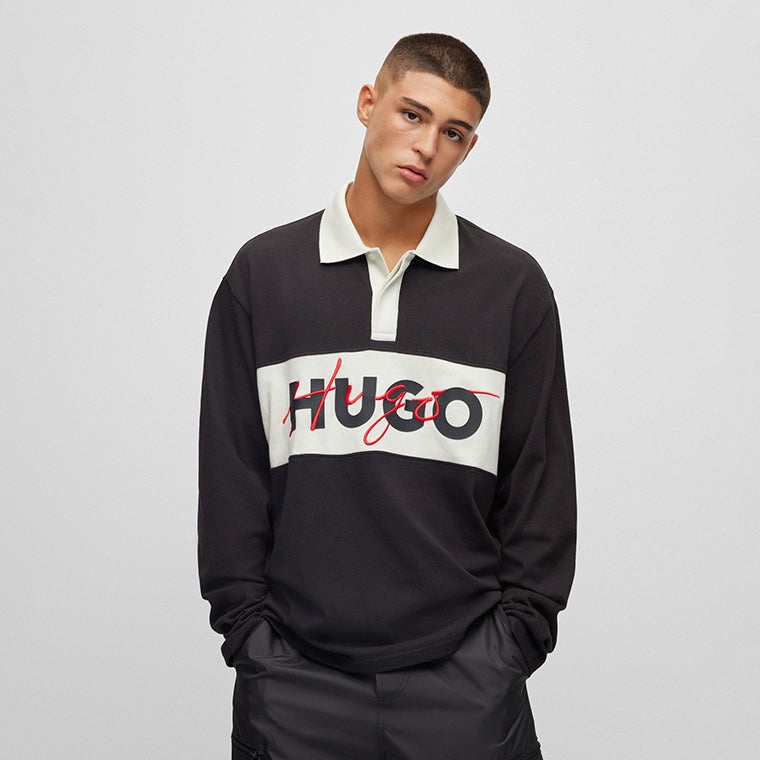 HUGO Men’s Dilvret Cotton Jersey Polo Shirt