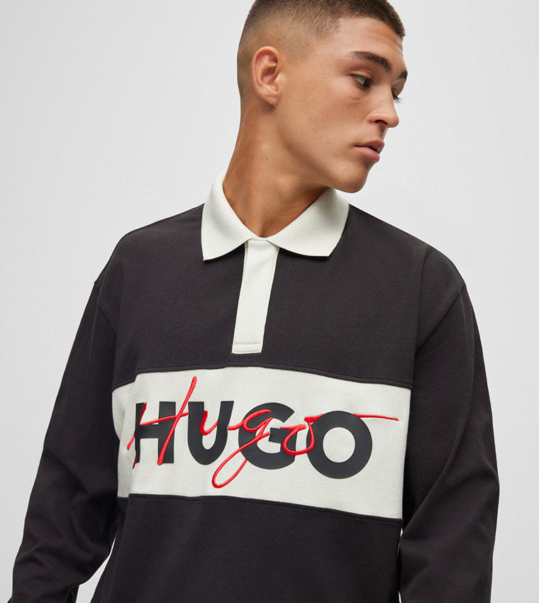 HUGO Men’s Dilvret Cotton Jersey Polo Shirt