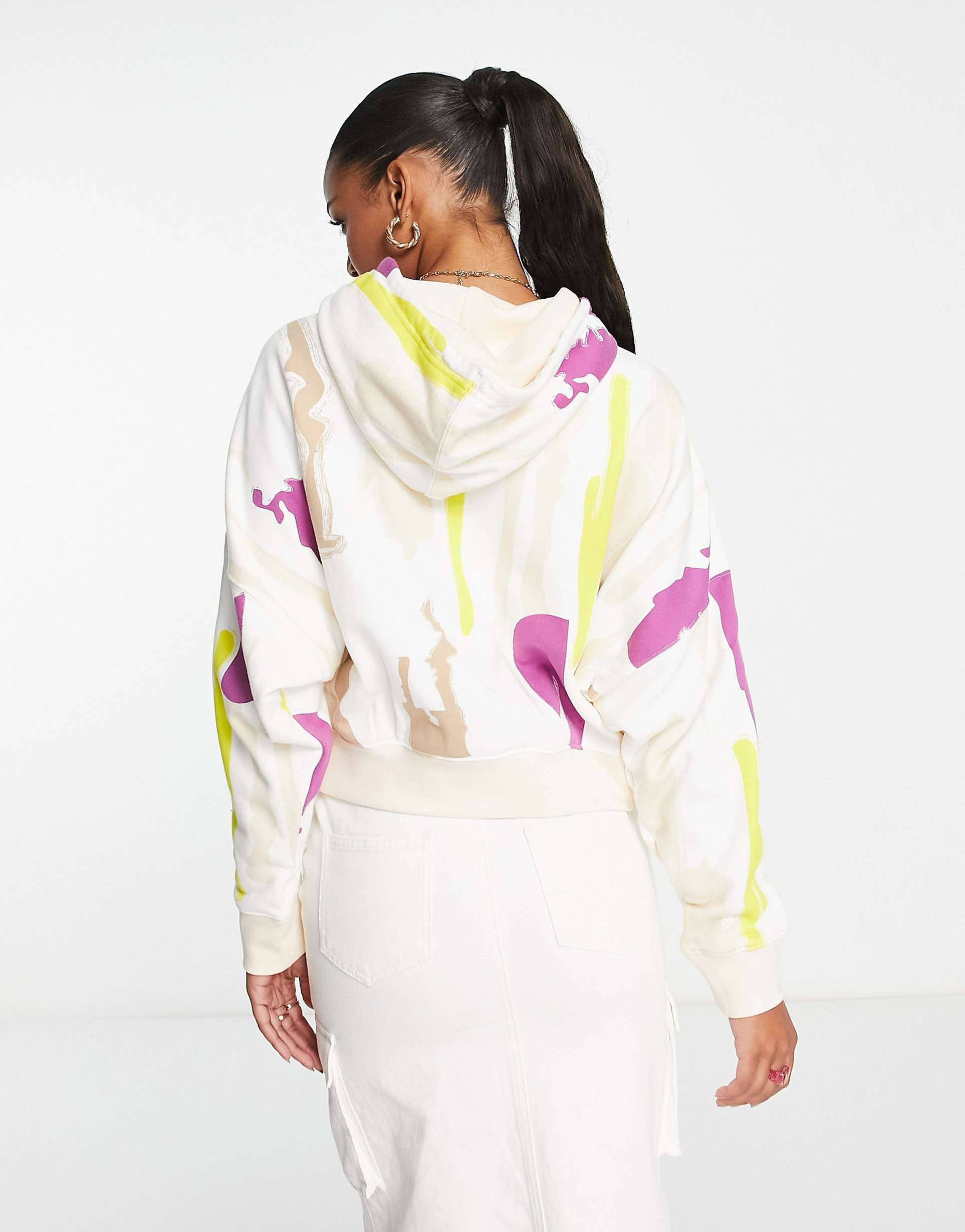 Adidas Originals x Thebe Magugu Hoodie in white with all over print