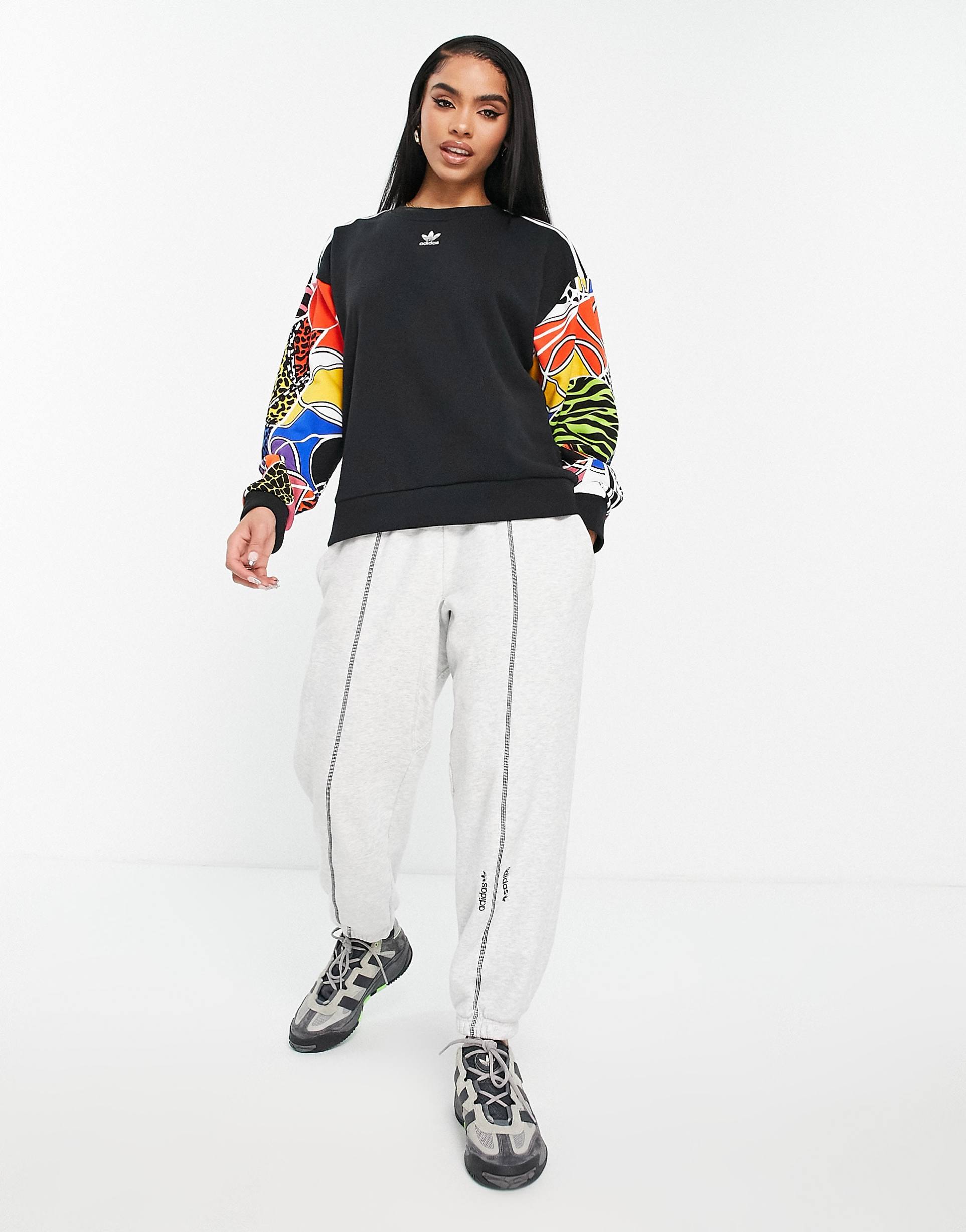 Adidas Originals x Rich Mnisi Graphic Sleeve Sweatshirt in Black