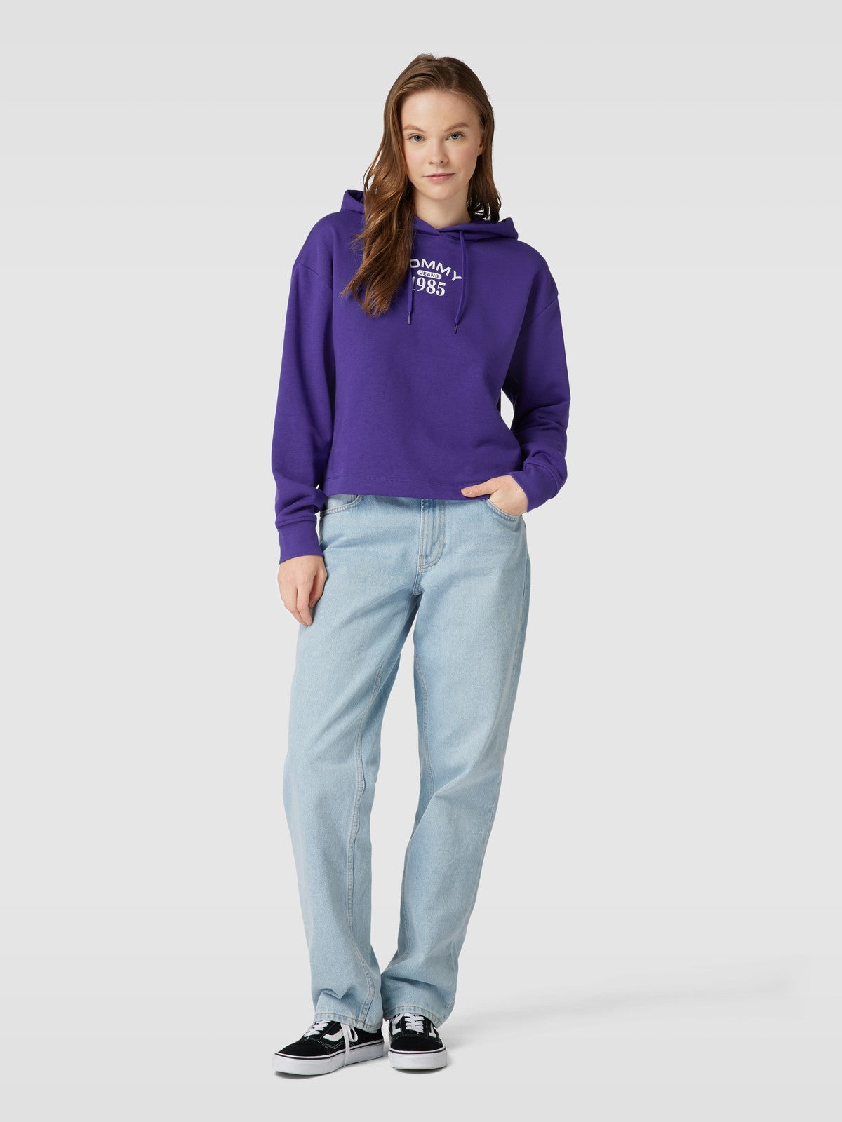 Tommy Jeans Hoodie with logo print in Purple