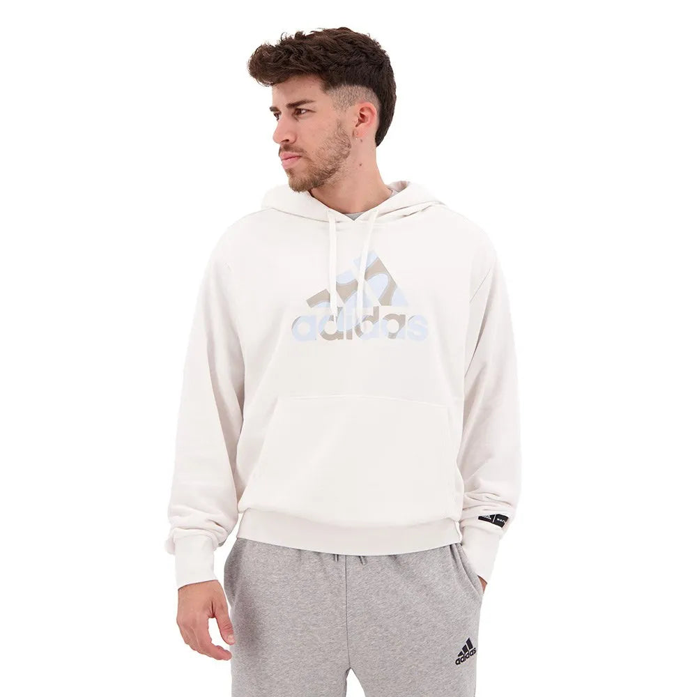 Adidas Essentials Camo Print French Terry Hoodie (White)