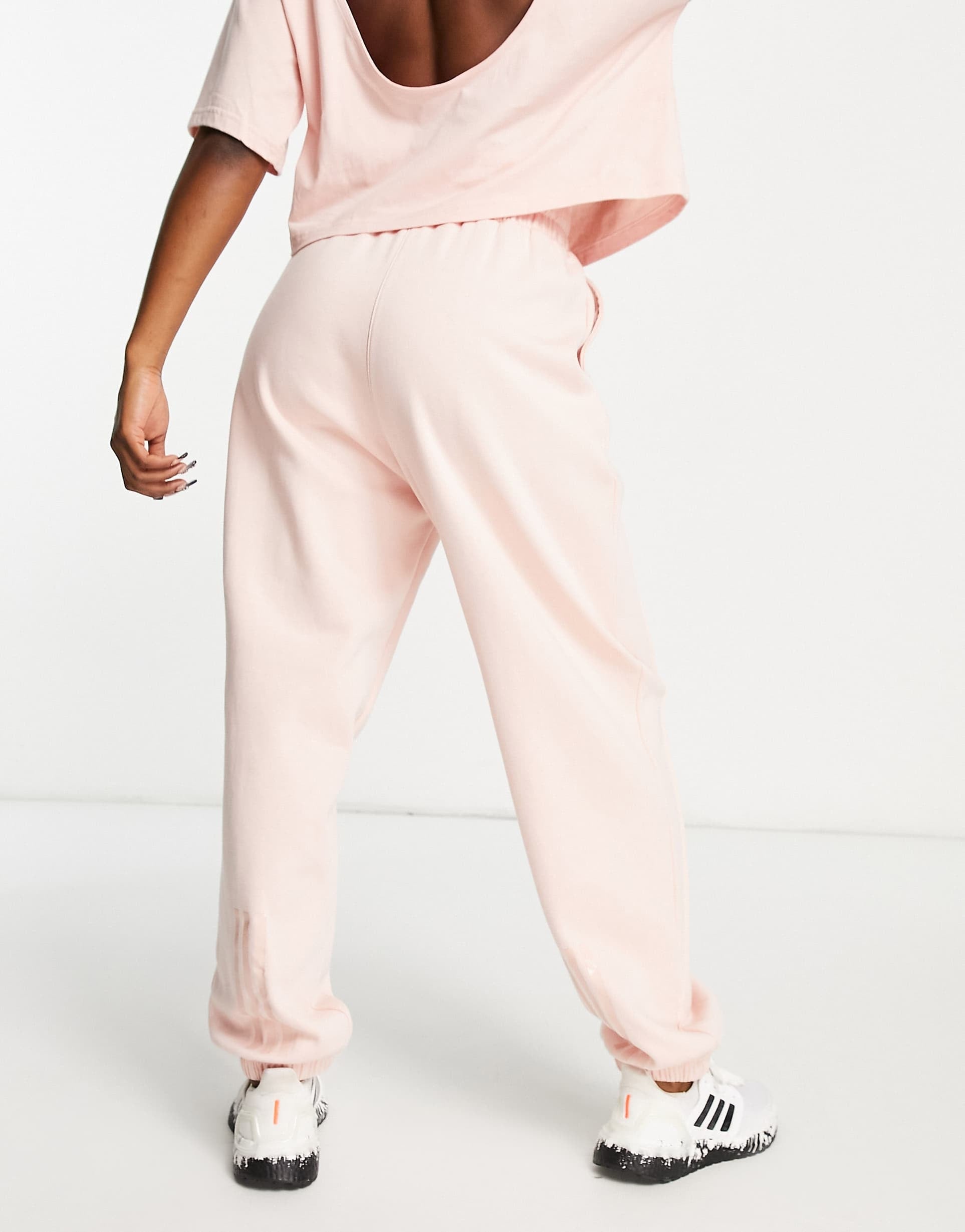 Adidas Training Hyperglam Fleece Joggers in Pink