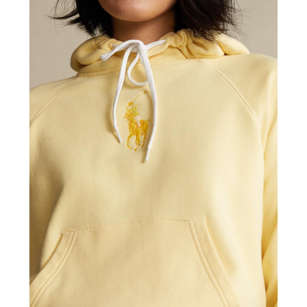 Polo Ralph Lauren Women's Big Pony Fleece Hoodie in Yellow