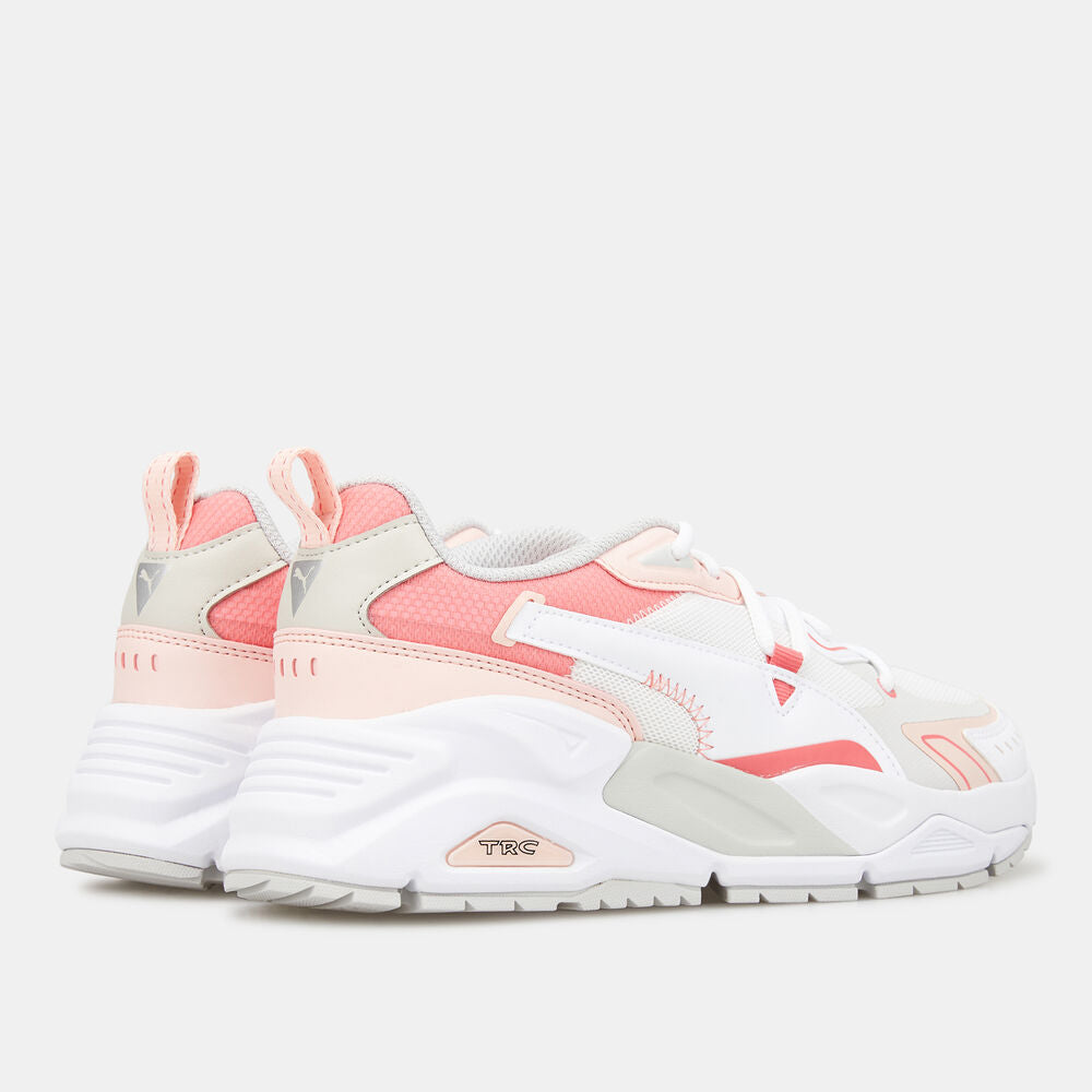 Puma Women's TRC Mira Tech Chrome Shoe in White & Pink
