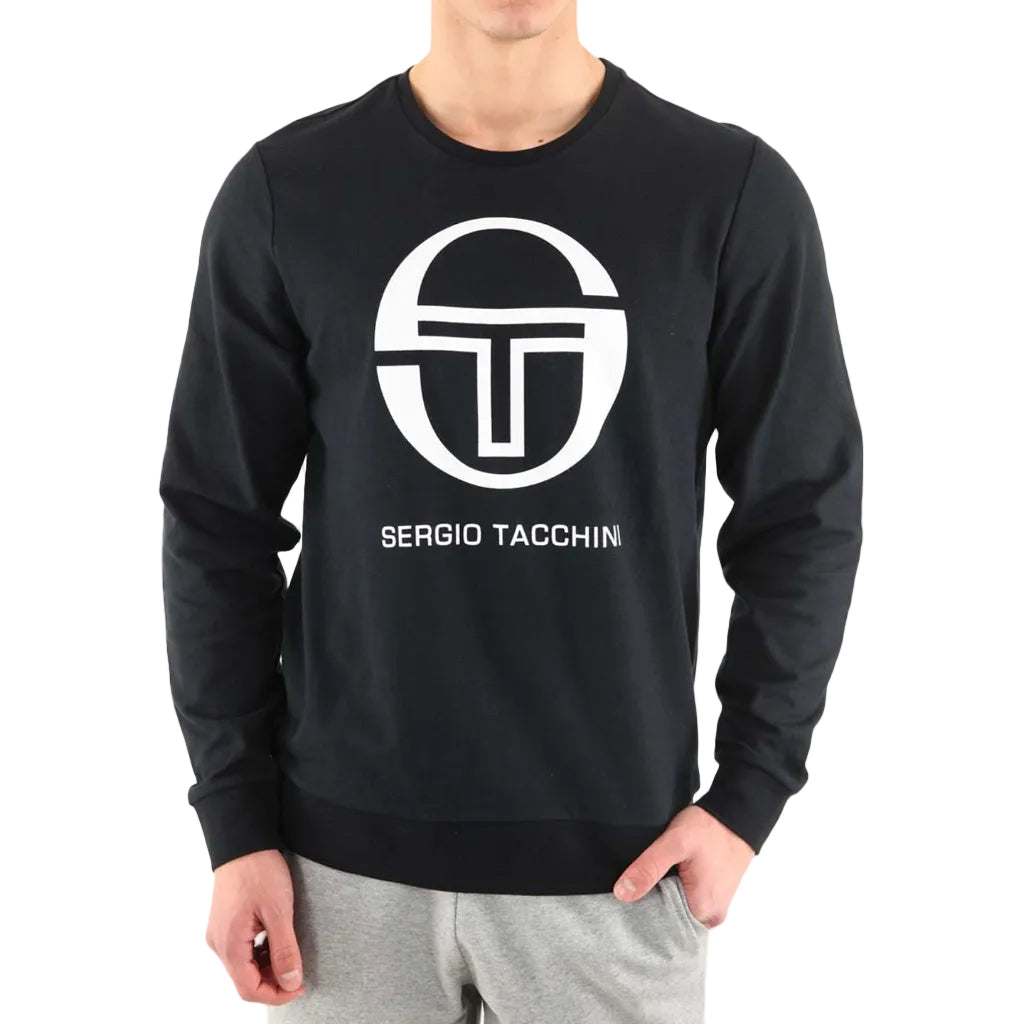 Sergio Tacchini - Men's Brand Logo Long Sleeve Sweatshirt in Black
