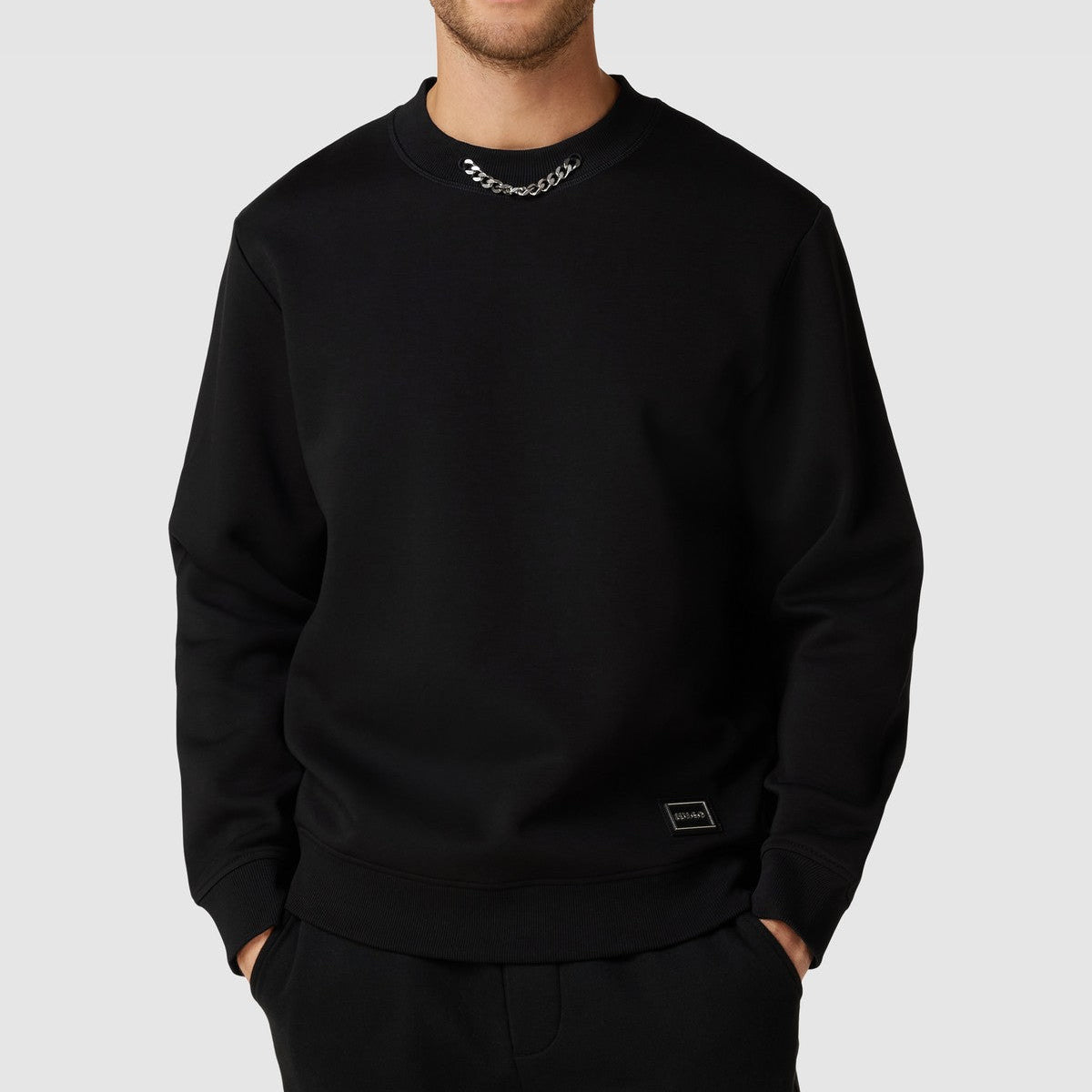 Hugo Boss Sweatshirt mit label-patch Modell 'Derentil' in Black