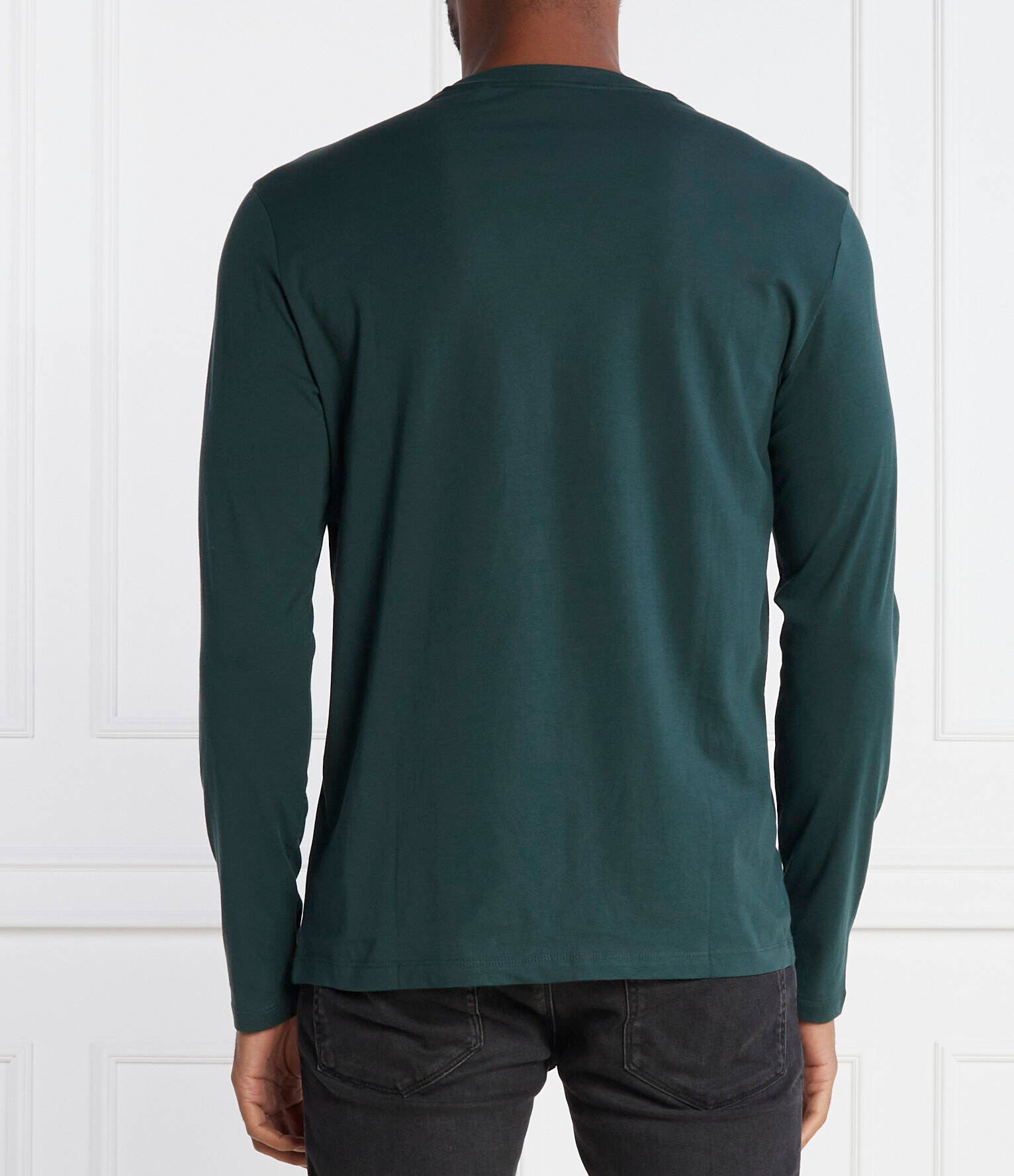Hugo Boss long-sleeved stretch cotton t-shirt in Green