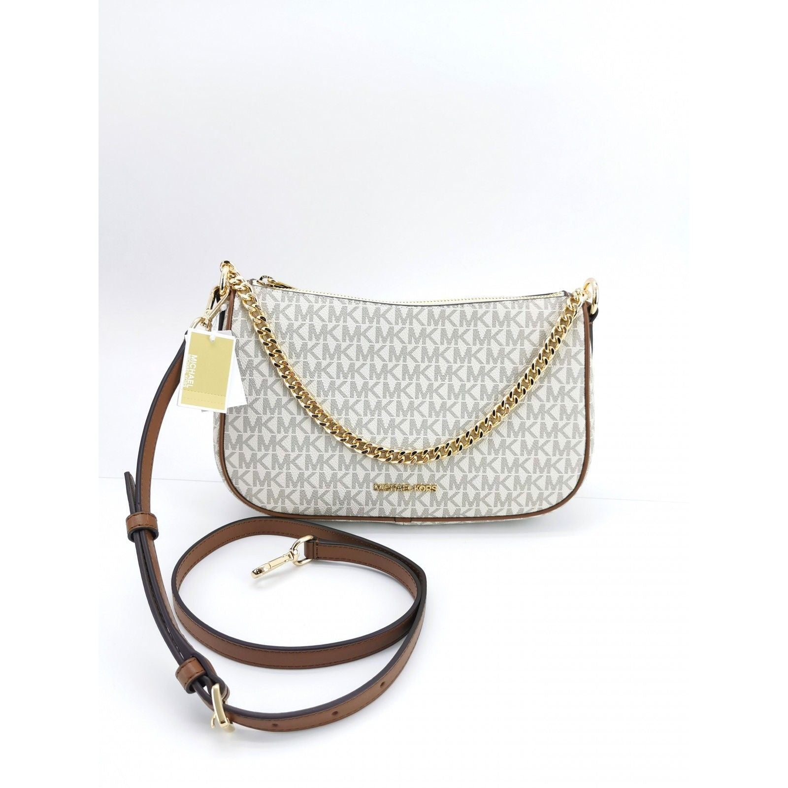 Michael Kors Small Chain Couchette in the brand signature monogram canvas