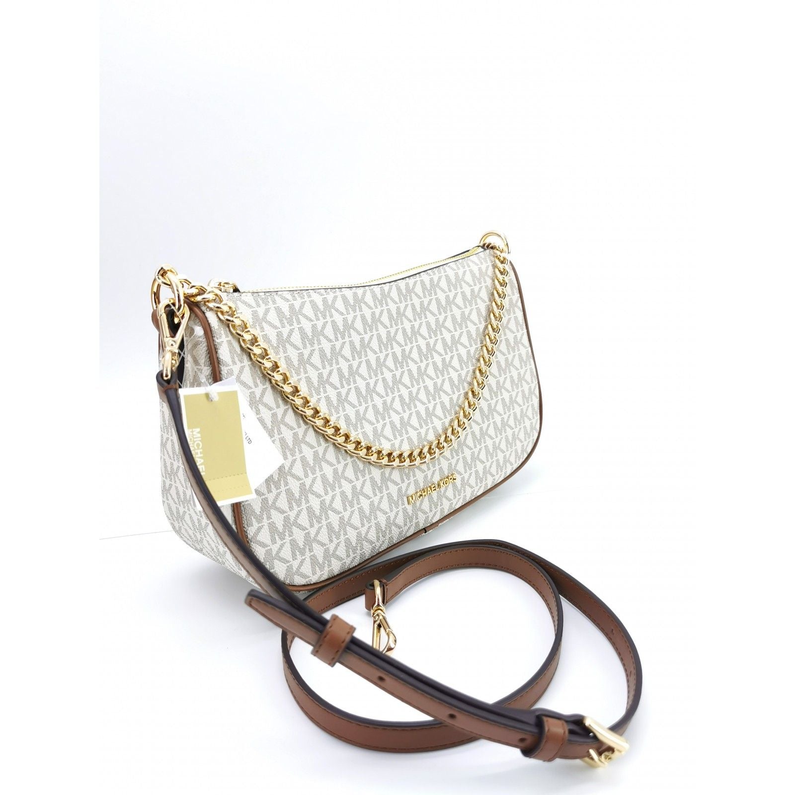 Michael Kors Small Chain Couchette in the brand signature monogram canvas