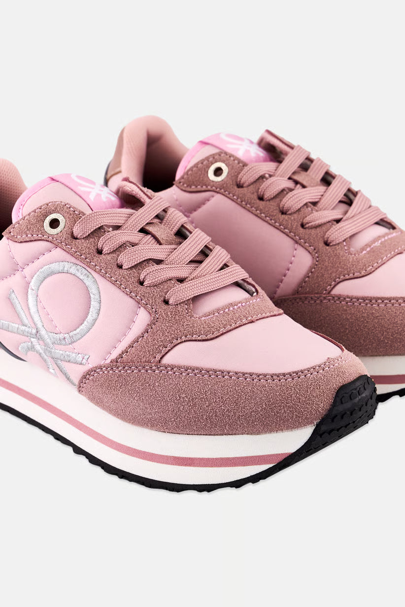 United Colors of Benetton Women Bull Lace up Casual Shoes in pink