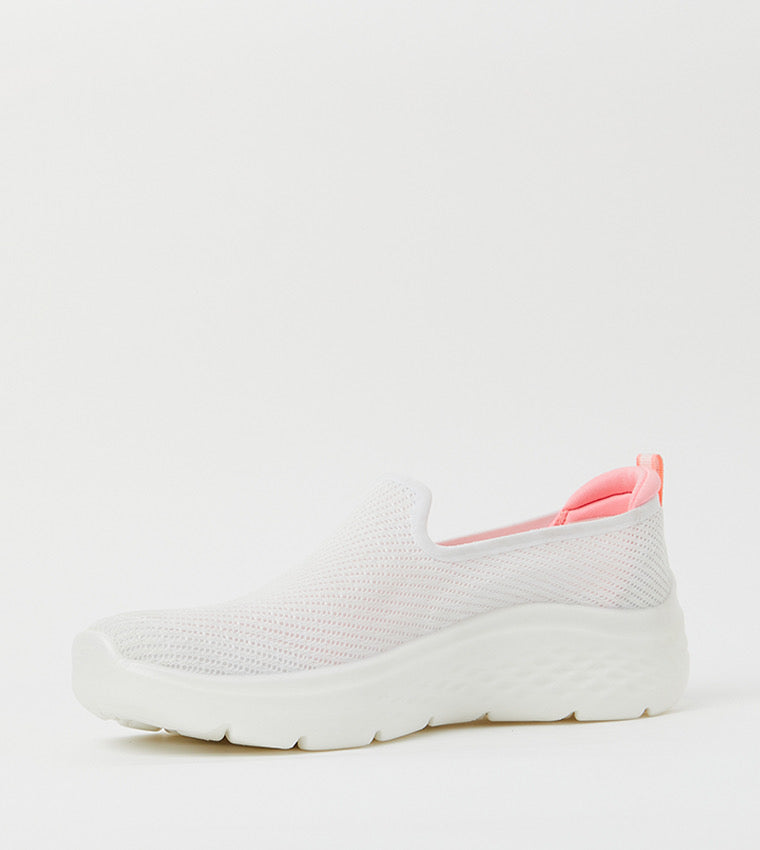 Skechers GO Walk Hyper Burst slip-on walking Shoes with pink accents