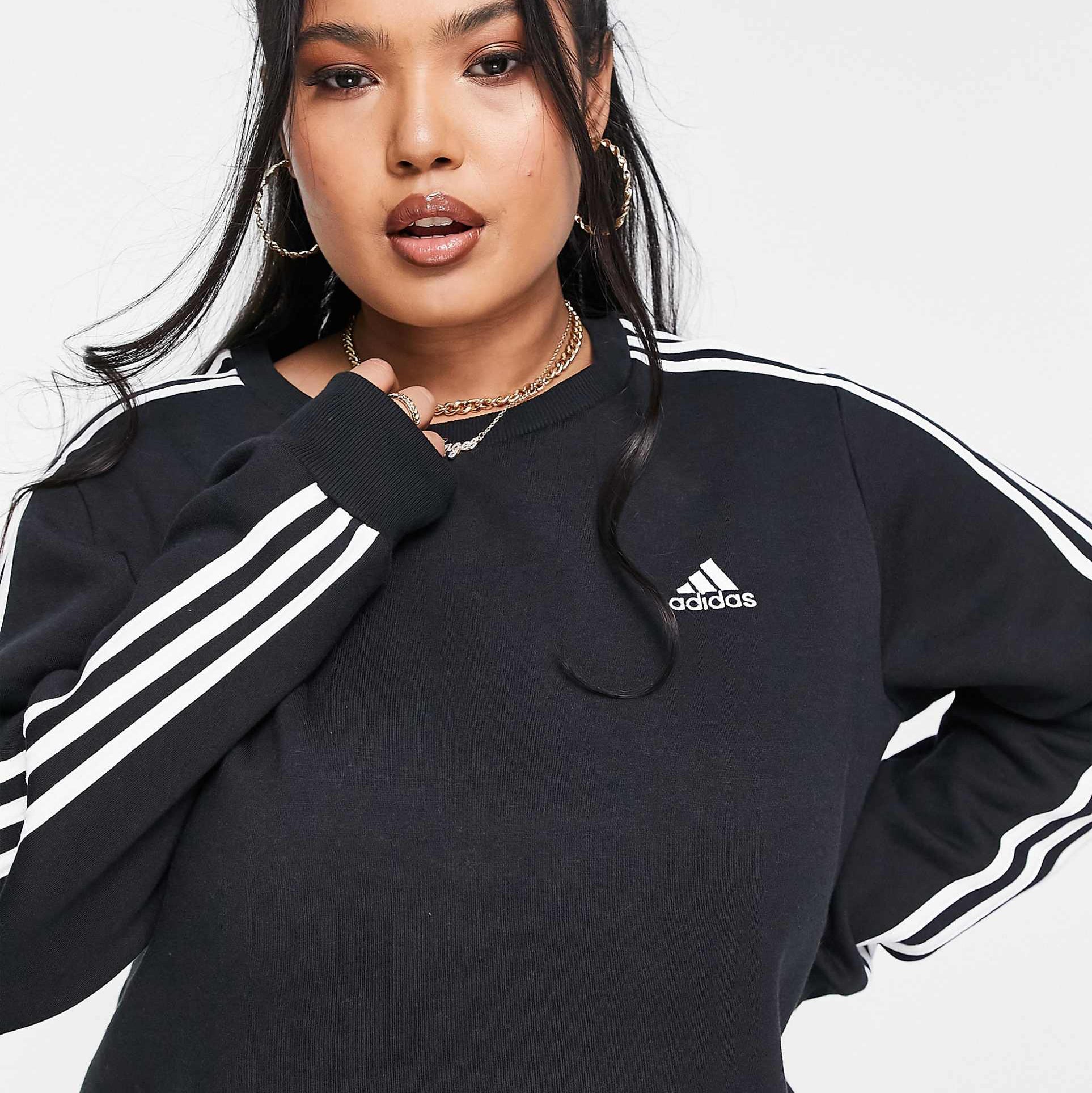Adidas Plus Sweatshirt with three Stripes in black