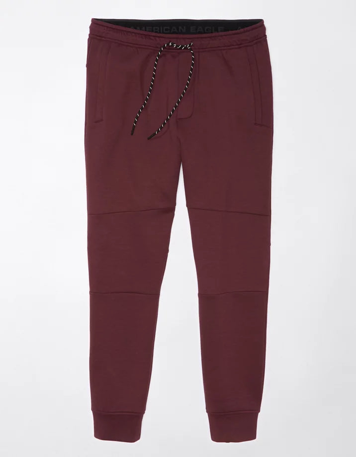 American Eagle 24/7 Tech Joggers in burgundy
