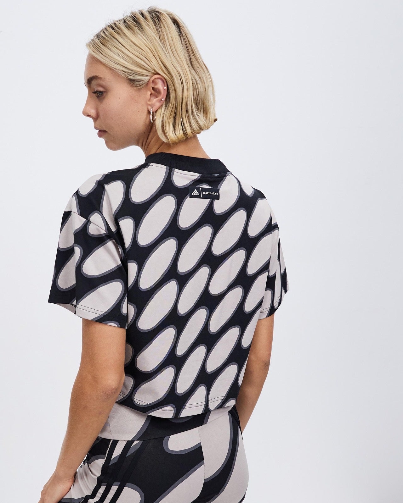 Adidas x Marimekko Future Icons 3 Stripes cropped t-shirt