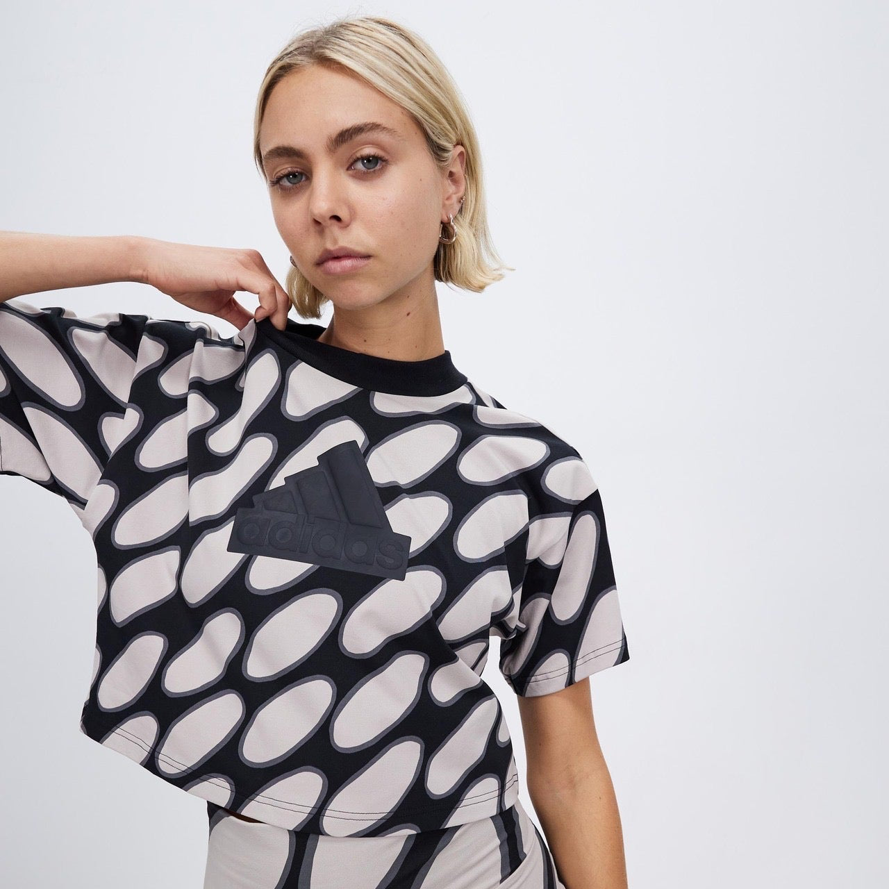 Adidas x Marimekko Future Icons 3 Stripes cropped t-shirt
