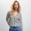 Mango Buttoned striped cardigan