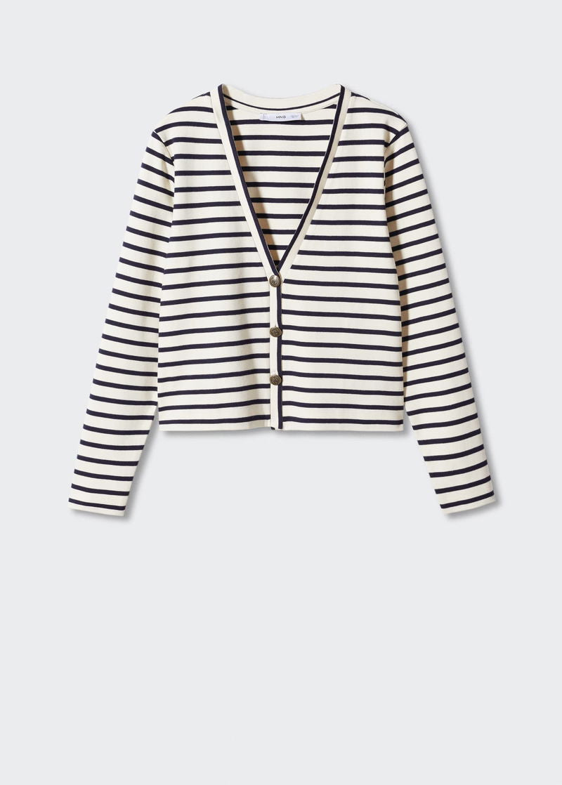Mango Buttoned striped cardigan
