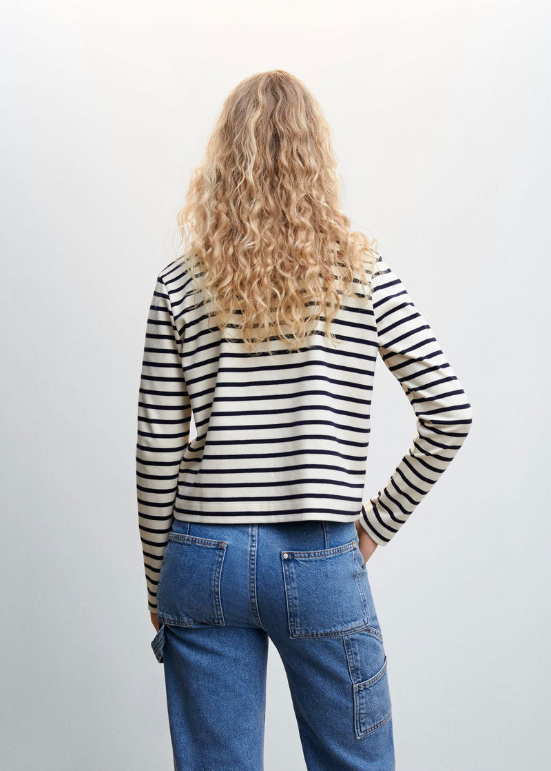 Mango Buttoned striped cardigan